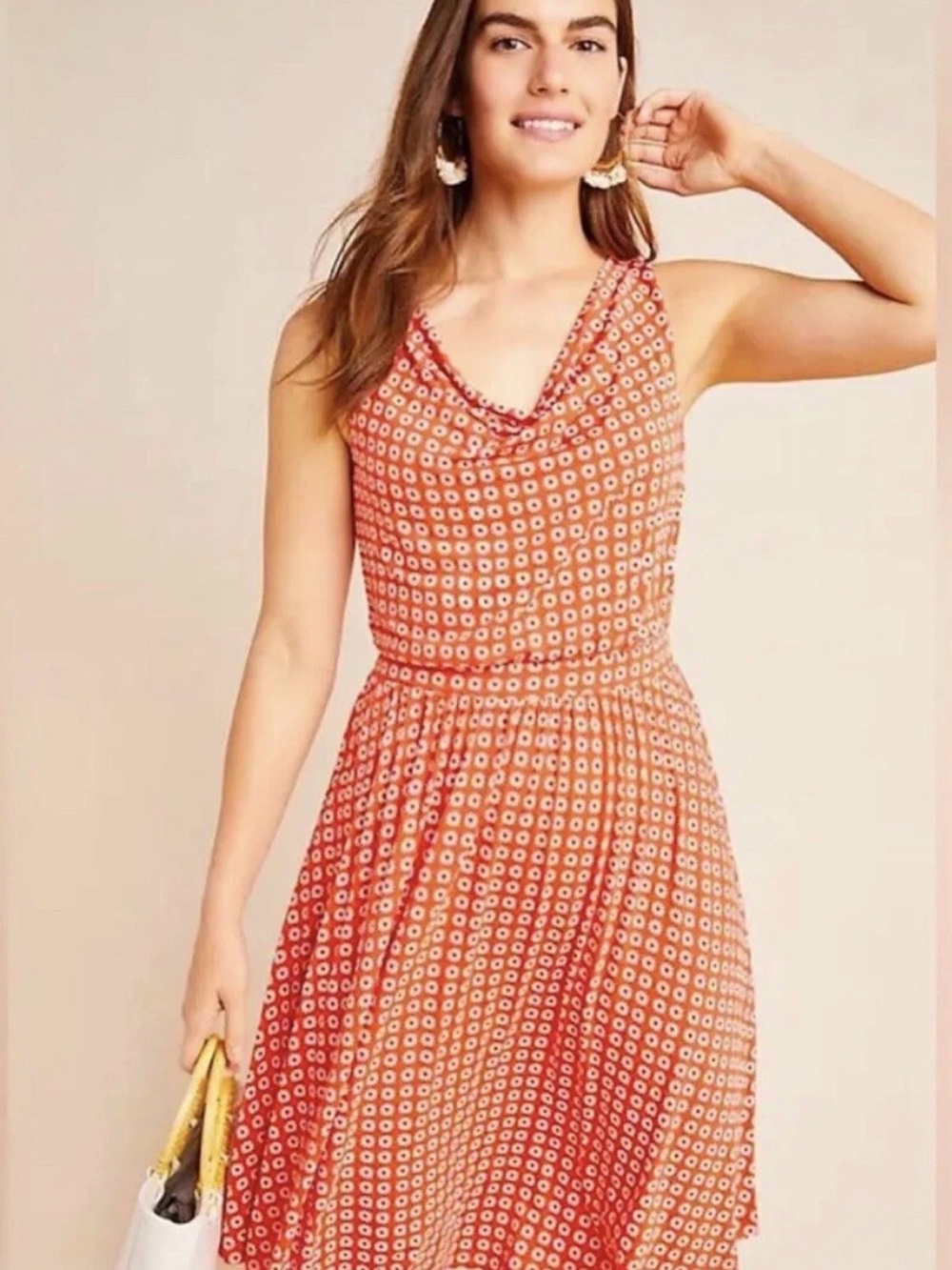 Anthropologie Maeve Brianne Cowl Neck Dress size Large